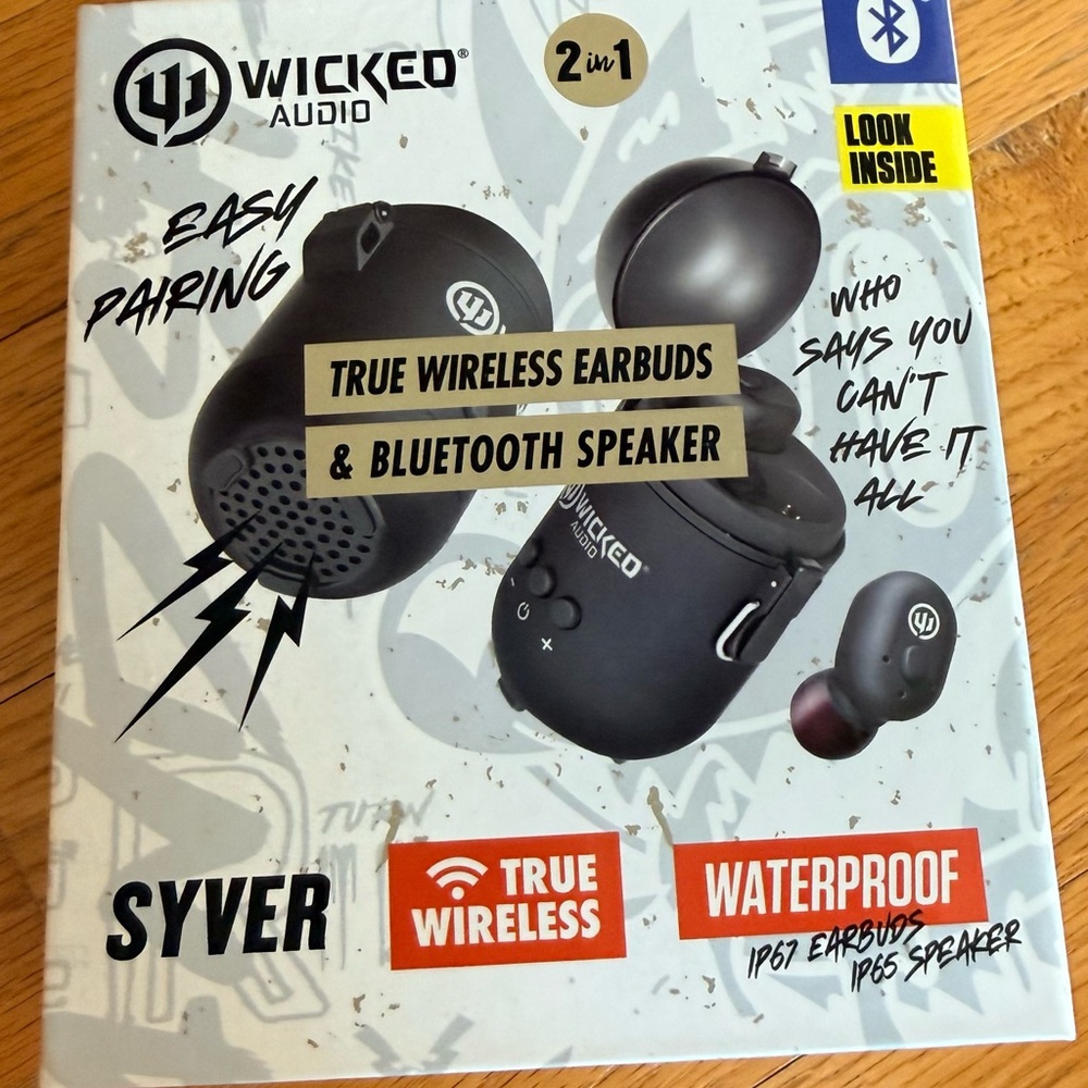 Wicked Audio Syver Black True Wireless Earbuds & Bluetooth Speaker